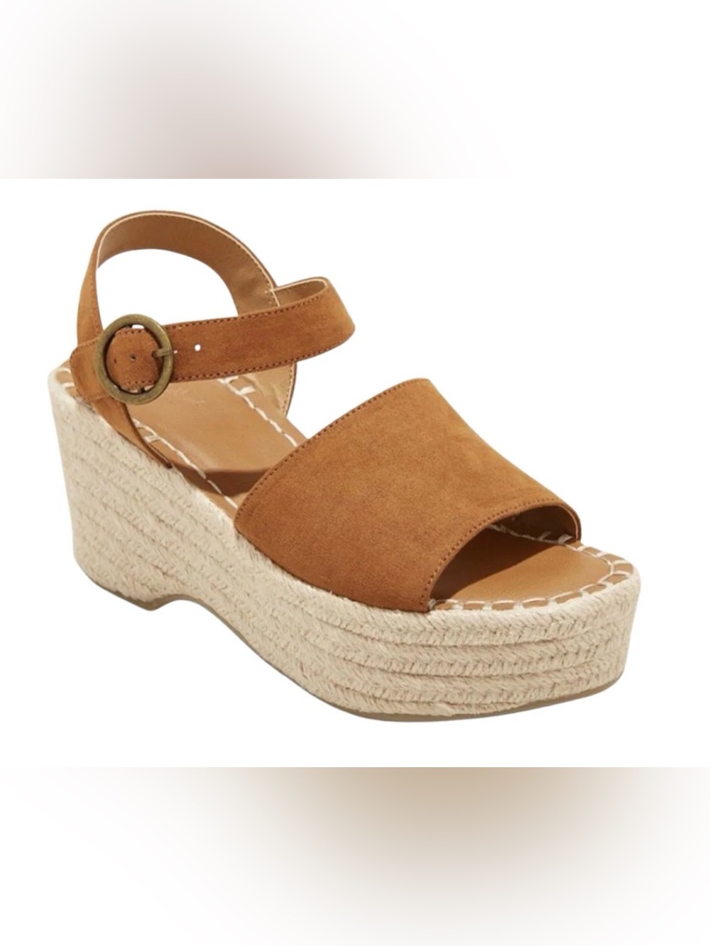 Universal Thread Tan Suede Espadrille Wedge Sandals